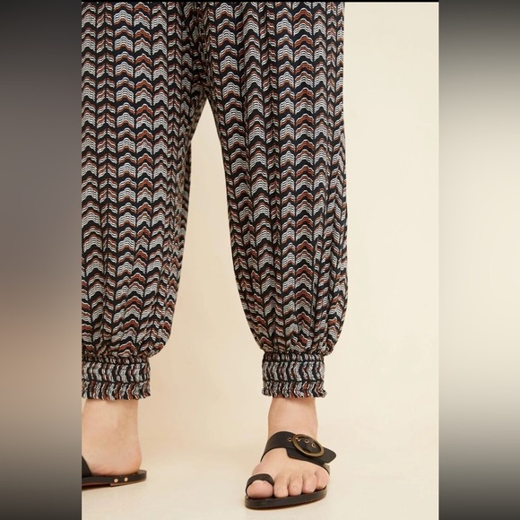Anthropologie Women's Black Orange Aniya Pull On Balloon Jogger Pants XS EUC - Picture 4 of 13